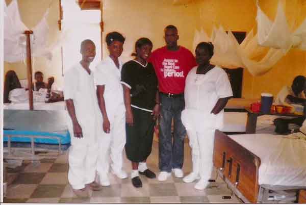 From Left to Right Ganta Methodist Hospital Head Nurse, Mr. Dax P. Sua, tow other Nurses