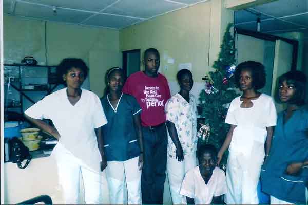 Mr Dax. P. Sua and Nurses at Ganta Hospital iin Liberia